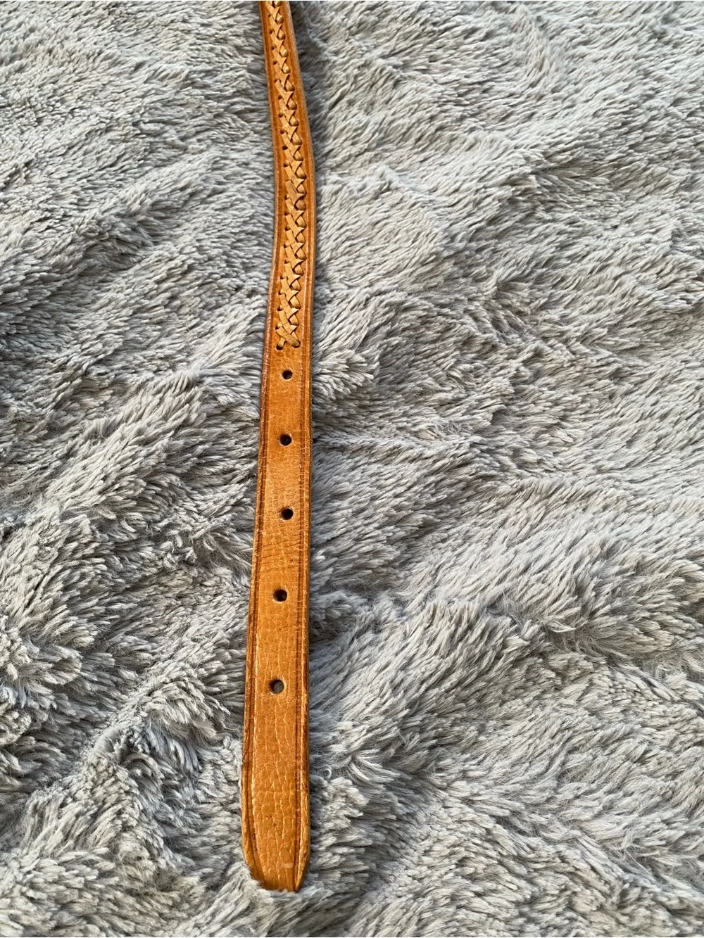 Tan Leather Western Belt with Ornate Stone Buckle